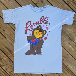 Vintage White Graphic Shirt Dress